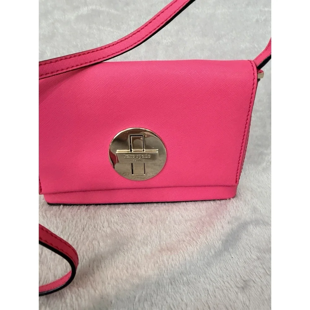 Kate Spade Hot Pink Leather Crossbody Purse Newbury Lane Small Shoulder Bag